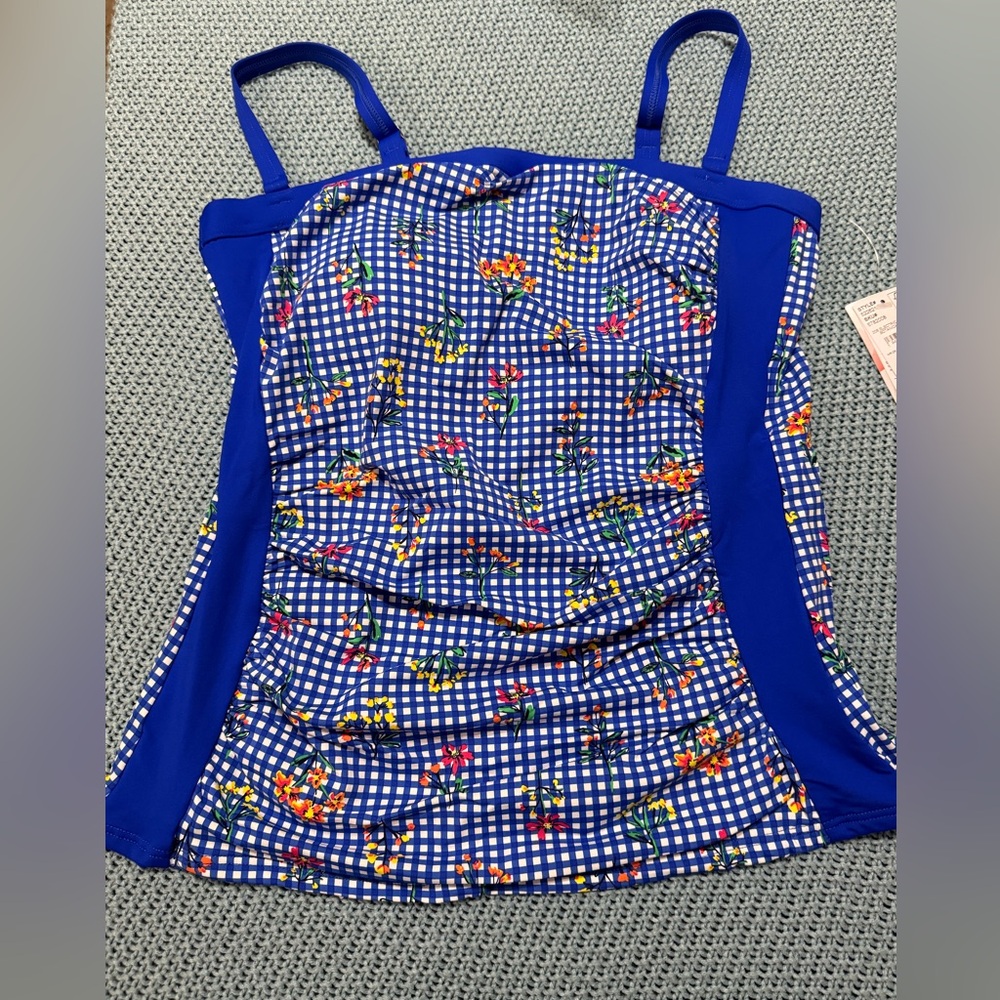 Lands' End Blue and White Tank Top Size 8